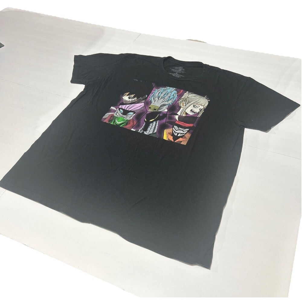 My Hero Academia T-Shirt Men's XL League of Villains Faces Black Anime Cartoon